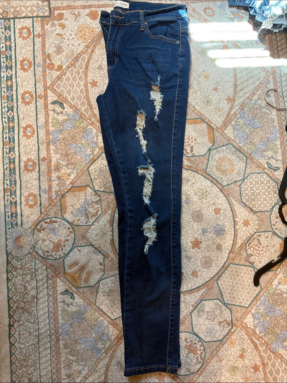 Ripped Dark Blue Women's Skinny Jeans